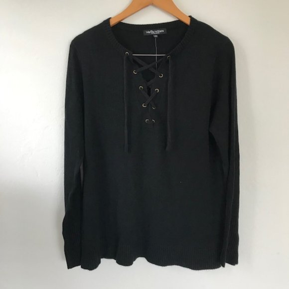 Wendy Williams Collection LaceUp Front Sweater NWT - Picture 5 of 6